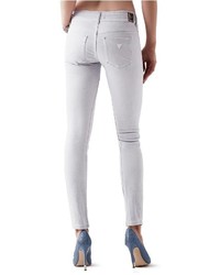 GUESS Letitia Mid Rise Skinny Jeans In Light Lilac Wash