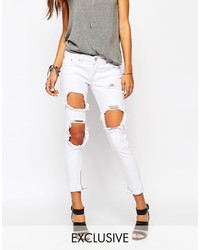 Asos Liquor N Poker Liquor Poker Skinny Jeans With Extreme Distressing Ripped Knees