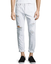 Michael Kors Michl Kors Five Pocket Distressed Denim Jeans White
