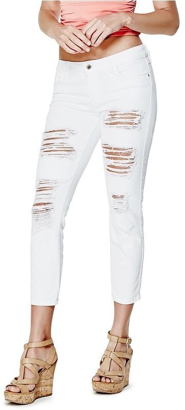 guess white ripped jeans