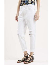 Topshop Moto White Ripped Hayden Jeans