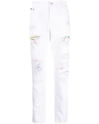 Dolce & Gabbana Ripped Detail Tapered Leg Jeans