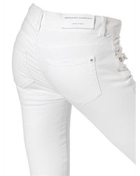 Ermanno Scervino Ripped Embellished Cotton Denim Jeans