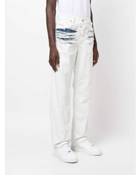 Diesel Ripped Layered Straight Leg Jeans