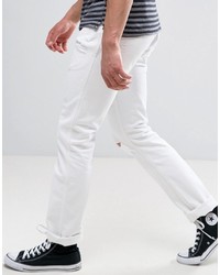 Wrangler Slim Fit Jeans In White Ripped