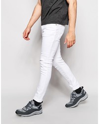 Pull&Bear Super Skinny Jeans In White With Rips