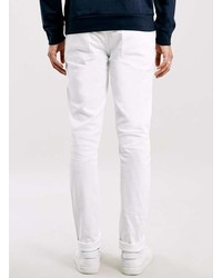 Topman White Ripped Stretch Skinny Jeans
