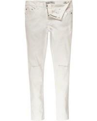 River Island White Only Sons Ripped Knee Skinny Jeans