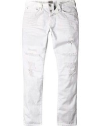 River Island White Ripped Dylan Slim Jeans