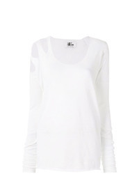 White Ripped Long Sleeve T-shirt