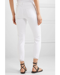 J Brand 835 Cropped Distressed Mid Rise Skinny Jeans