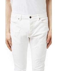 Topman Aaa Collection Ripped Stretch Skinny Fit Jeans