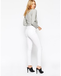 Asos Ridley Jeans Asos Ridley High Waist Skinny Jeans In White With Shredded Rips