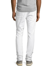 Hudson Axel Distressed Slouchy Skinny Jeans White