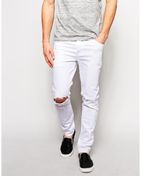 Asos Brand Skinny Jeans With Knee Rips