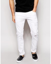 Asos Brand Stretch Slim Jeans With Rips