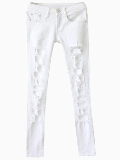 white distressed pants