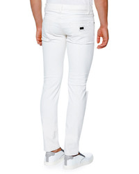 Dolce & Gabbana Classic Distressed Stretch Denim Skinny Jeans White