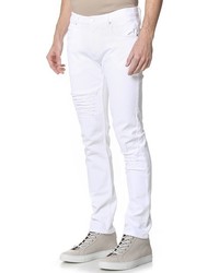 Helmut Lang Core Twill Distressed Skinny Jeans