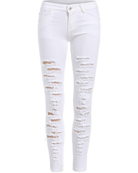 Shein Distressed Ankle Jeans