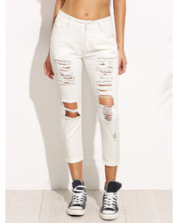 Shein Distressed Cropped Jeans