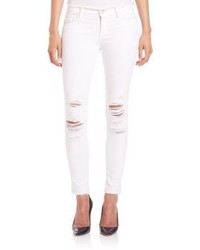 J Brand Distressed Low Rise Cropped Skinny Jeansdeted
