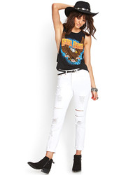 white ripped jeans forever 21