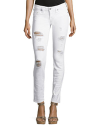 True Religion Distressed Skinny Jeans Optic White