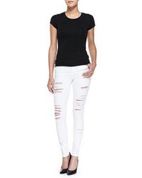 Blanc de Blancs Frame Le Color Rip Skinny Distressed Jeans