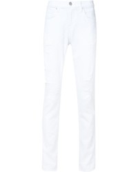 Kanye West wearing White Short Sleeve Shirt, White Ripped Skinny Jeans ...