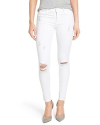Hudson Jeans Nico Mid Rise Distressed Ankle Skinny Jeans