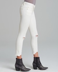 Free People Jeans Skinny Destroyed Ankle In White