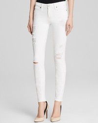 Paige Denim Jeans Verdugo Ultra Skinny In Optic White Destructed