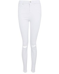 Topshop Moto White Ripped Jamie Jeans