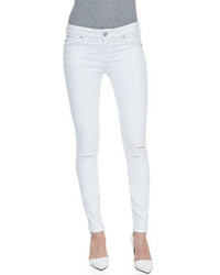 Sold Denim Soho Super Skinny Distressed Jeans White
