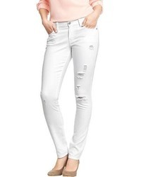 Old Navy The Sweetheart Distressed White Skinny Jeans