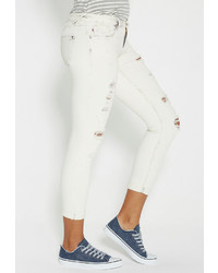 Maurices Vigoss Tomboy Destroyed Skinny Jeans In White