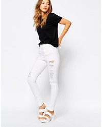 WÅVEN Waven High Waist Skinny Jeans With Distressing