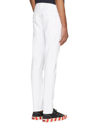 Helmut Lang White Distressed Skinny Jeans