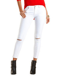 Charlotte Russe White Mid Rise Skinny Jeans