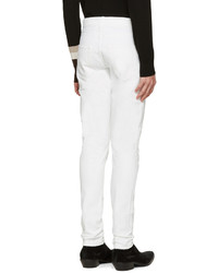 Saint Laurent White Original Mid Waisted Skinny Jeans