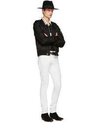 Saint Laurent White Original Mid Waisted Skinny Jeans