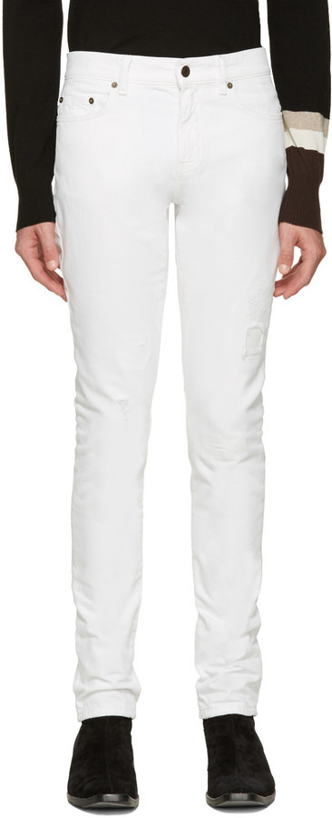 saint laurent white jeans