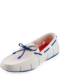 Swims Mesh Rubber Braided Lace Boat Shoe Whiteroyal