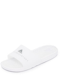 White Rubber Flat Sandals