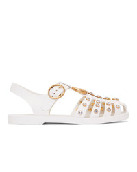 Gucci Off White Studded Jelly Gg Cage Sandals