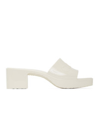 White Rubber Heeled Sandals