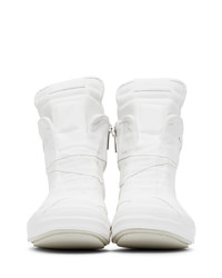 Rick Owens White Rubber Geobasket High Top Sneakers