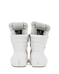 Rick Owens White Rubber Geobasket High Top Sneakers