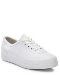White Rubber Low Top Sneakers
